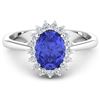14KT White Gold 1.41ct Tanzanite and Diamond Ring