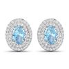 14KT White Gold 0.7ctw Aquamarine and Diamond Earrings