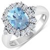 14KT White Gold 1.65ct Aquamarine and Diamond Ring