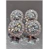 Sparkling 5.75 Ctw White Ice Blue Lab Simulated Diamond Earrings