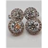 Image 2 : Sparkling 5.75 Ctw White Ice Blue Lab Simulated Diamond Earrings