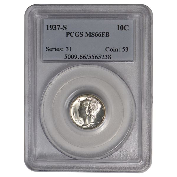 1937-S Mercury Dime PCGS MS66FB