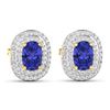 Image 3 : 14KT Yellow Gold 1.24ctw Tanzanite and Diamond Earrings