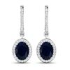 14KT White Gold 2.6ctw Blue Sapphire and Diamond Earrings