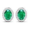14KT White Gold 1.12ctw Zambian Emerald and Diamond Earrings