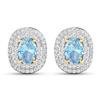 14KT Yellow Gold 1.02ctw Aquamarine and Diamond Earrings