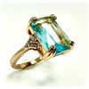 14 kt Yellow Gold Plate 6.5 Ct Simulated Sky-Blue Topaz