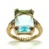 Image 2 : 14 kt Yellow Gold Plate 6.5 Ct Simulated Sky-Blue Topaz