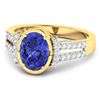 Image 2 : 14KT Yellow Gold 1.41ctw Tanzanite and Diamond Ring