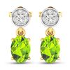 14KT Yellow Gold 1.26ctw Peridot Topaz and Diamond Earrings