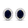 14KT Yellow Gold 2.6ctw Blue Sapphire and Diamond Earrings