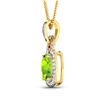 Image 3 : 14KT Yellow Gold 2ctw Peridot and Diamond Pendant