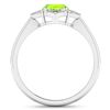 Image 4 : 14KT White Gold 1.05ctw Peridot and Diamond Ring