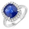 18KT White Gold 4.35ct Blue Sapphire and Diamond Ring