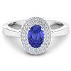 14KT White Gold 0.75ct Tanzanite and Diamond Ring