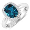 14KT White Gold 1.95ctw London Blue Topaz and Diamond Ring