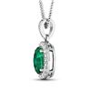 Image 2 : 14KT White Gold 1.00ct Zambian Emerald and Diamond Pendant with Chain