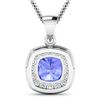 Image 3 : 14KT White Gold 2.10ct Tanzanite and Diamond Pendant with Chain