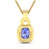 Image 2 : 14KT Yellow Gold 2.02ctw Tanzanite and Diamond Pendant
