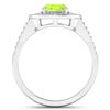 Image 4 : 14KT White Gold 1.05ctw Peridot and Diamond Ring