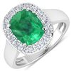 14KT White Gold 2.5ct Zambian Emerald and Diamond Ring