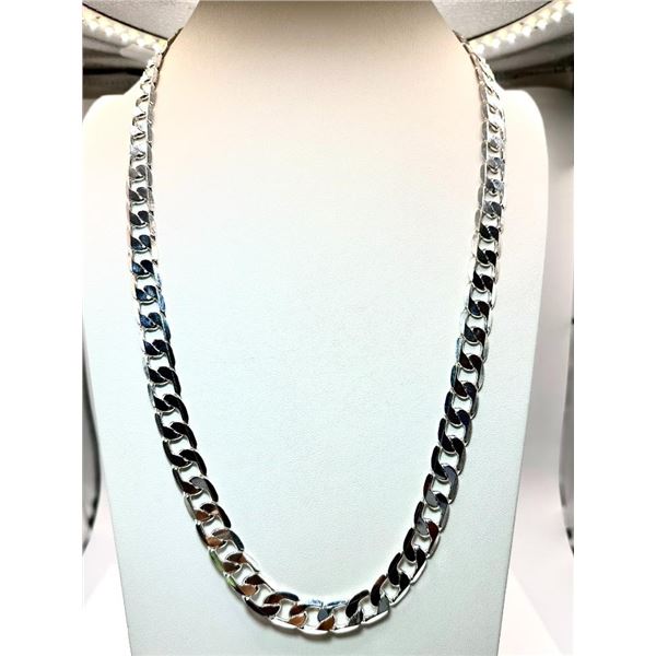 Huge 102-gram Sterling Silver Cuban Link Necklace
