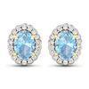 14KT Yellow Gold 1.02ctw Aquamarine and Diamond Earrings