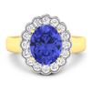 Image 3 : 14KT Yellow Gold 2.21ctw Tanzanite and Diamond Ring