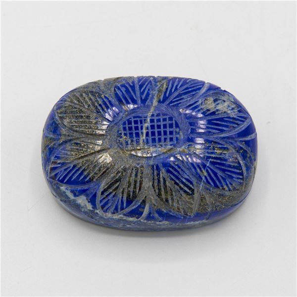 Huge Certified 1335 Ct Blue Lapis Carved Flower