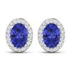 14KT White Gold 1.24ctw Tanzanite and Diamond Earrings
