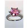 Image 2 : Ladies Sparkling 5 Ct Bright Pink Simulated Lab Diamond Ring