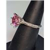 Image 6 : Ladies Sparkling 5 Ct Bright Pink Simulated Lab Diamond Ring