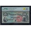 1869 $10 Rainbow Legal Tender Note PMG 65EPQ