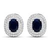 14KT White Gold 1.5ctw Blue Sapphire and Diamond Earrings