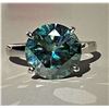 Plated 14KT White Gold 4.50ct Green Moissanite Ring