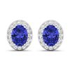 14KT White Gold 2.18ctw Tanzanite and Diamond Earrings