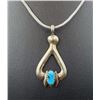 Image 1 : Ladies Natural Turquoise .925 Solid Silver Pendant