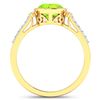 Image 4 : 14KT Yellow Gold 1.6ctw Peridot and Diamond Ring