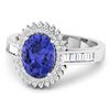 Image 2 : 14KT White Gold 1.41ctw Tanzanite and Diamond Ring