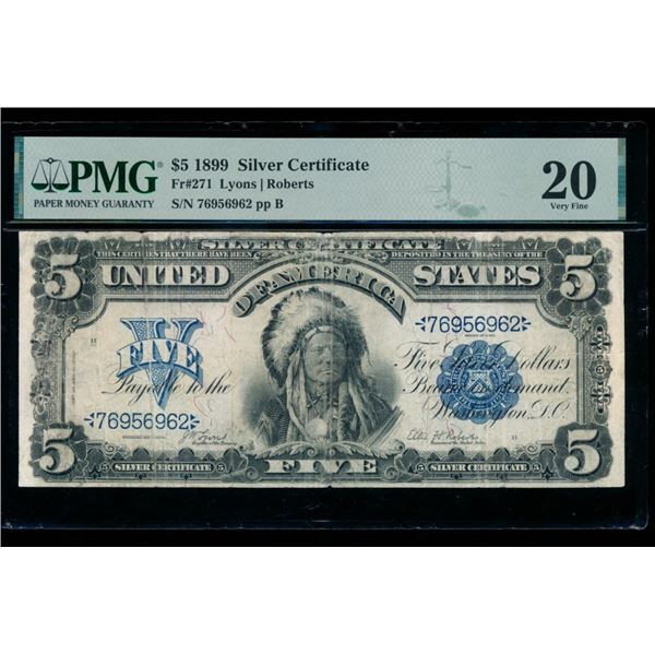 1899 $5 Chief Silver Certificate PMG 20