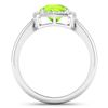 Image 4 : 14KT White Gold 2ctw Peridot and Diamond Ring