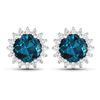 14KT White Gold 1.6ctw London Blue Topaz and Diamond Earrings