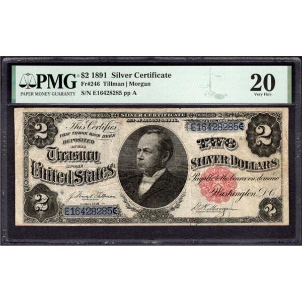 1891 $2 Silver Certificate PMG 20