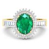 Image 3 : 14KT Yellow Gold 1.53ctw Zambian Emerald and Diamond Ring