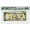 2005 $5 Donald Duck Disney Dollar PMG 64EPQ