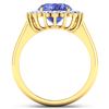 Image 4 : 14KT Yellow Gold 3.43ctw Tanzanite and Diamond Ring