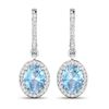 14KT White Gold 1.92ctw Aquamarine and Diamond Earrings