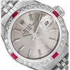 Image 2 : Rolex Ladies Stainless Steel Ruby And Diamond Bezel Date Watch