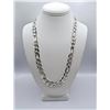 Huge 85.4 Gram.925 Silver Plated Italian Figaro Link Necklace