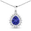14KT White Gold 3.25ctw Tanzanite and Diamond Pendant